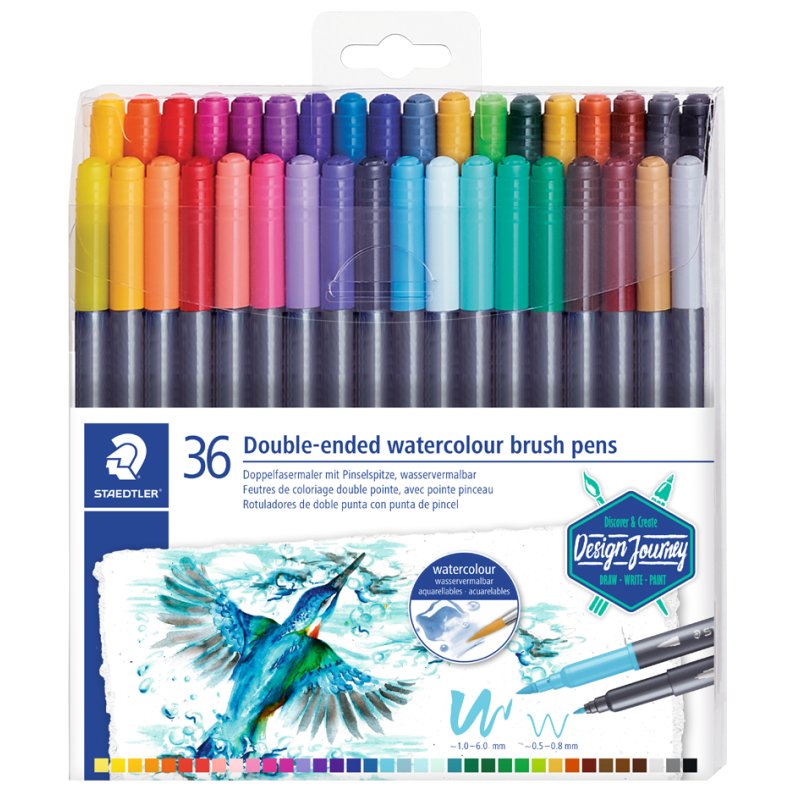 STAEDTLER feutres à pointe pinceau, double pointe, couleurs assorties, 18 pièces